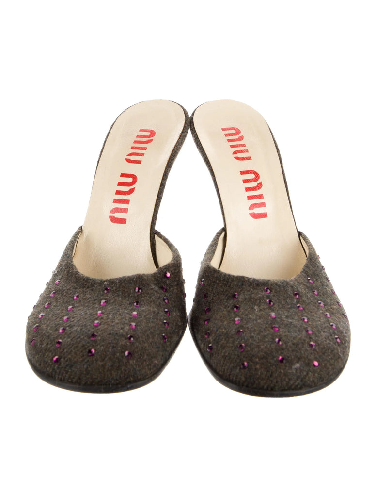 MIU MIU WOOL MULES IT 37