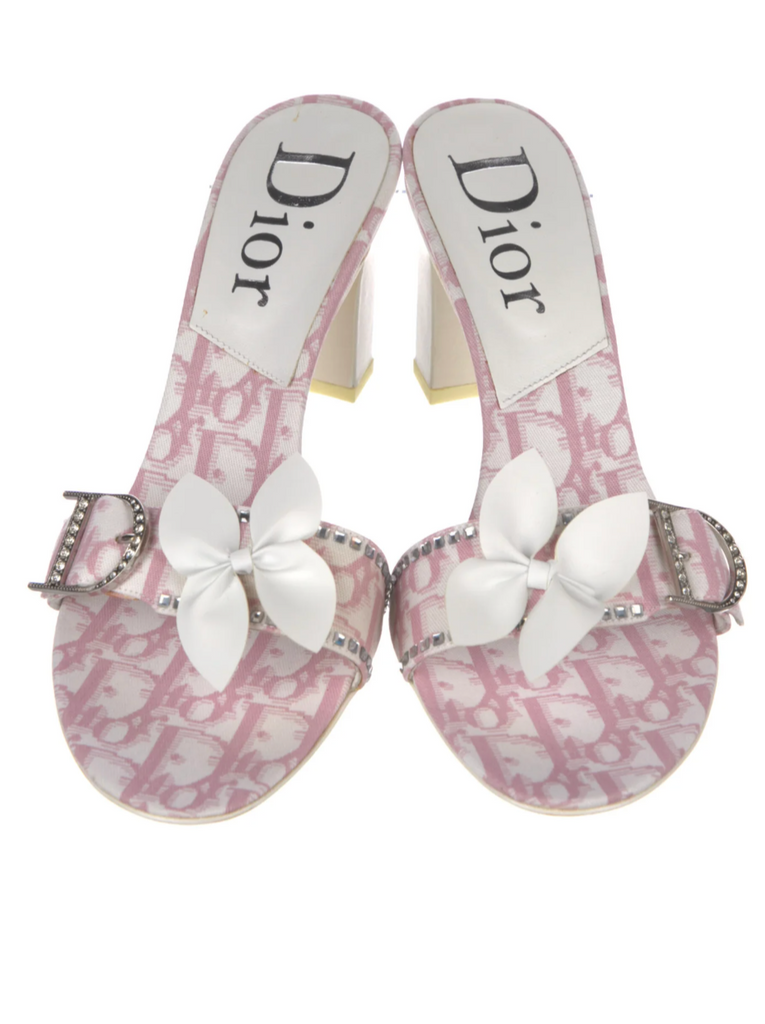 CHRISTIAN DIOR Canvas Mules IT 38.5