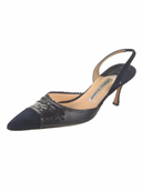 MANOLO BLAHNIK FLORAL SLINGBACKS IT 40.5