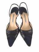 MANOLO BLAHNIK FLORAL SLINGBACKS IT 40.5
