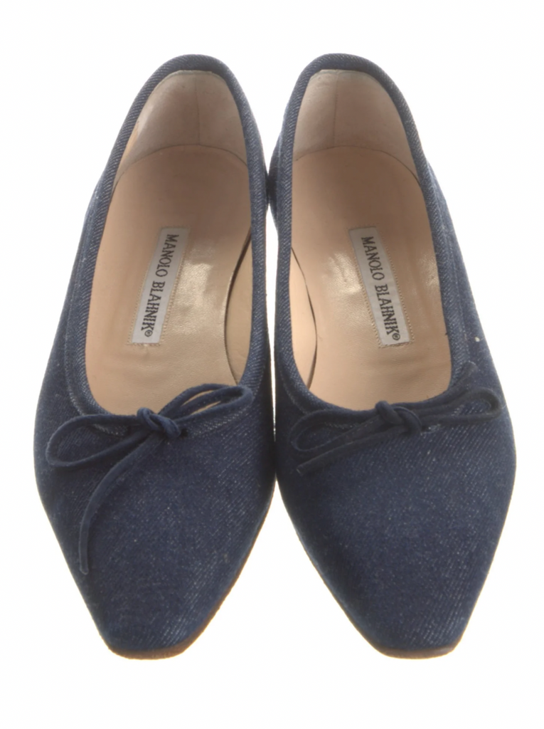 MANOLO BLAHNIK BALLET FLATS IT 37.5