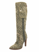 LOUIS VUITTON Denim LOGO BOOTS IT 37.5