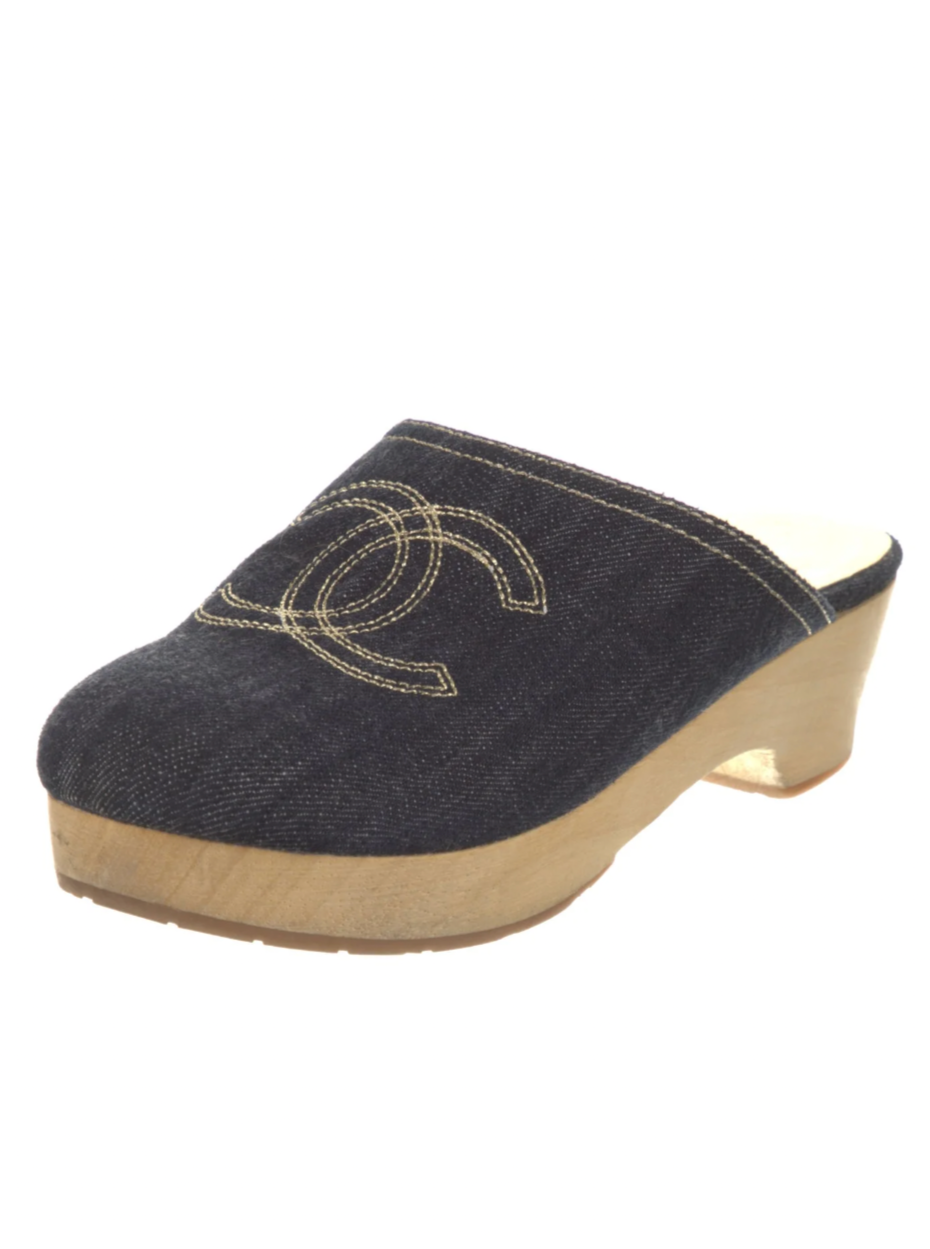 CHANEL DENIM MULES IT 37 | NOU