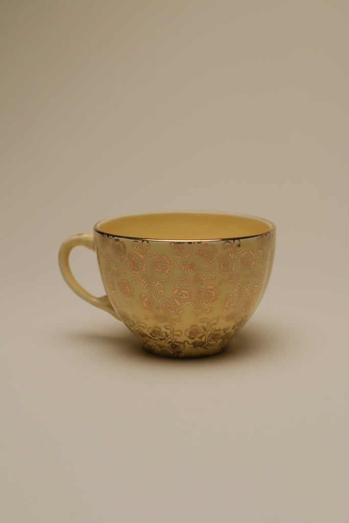 22K GOLDEN YELLOW TEA CUP SET x 2