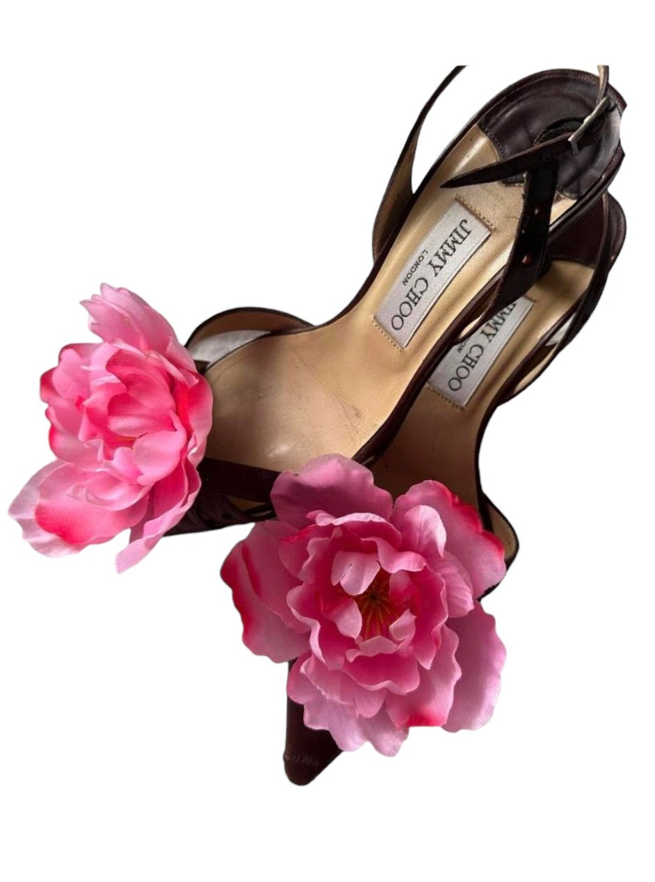 ★JIMMY CHOO★ AVENUE FLOWER MINI【完売前に!】 Neiman Marcus Jimmy Choo Avenue Mini Flower Leather Shoulder