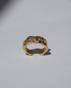 NOU Sirena Double Trouble adjustable toe ring in 24K gold-plated sterling silver with two small inset gemstones.