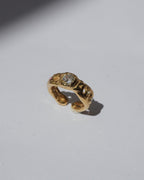 NOU Sirena toe ring in 24K gold-plated sterling silver with a textured, handcrafted finish and adjustable band.