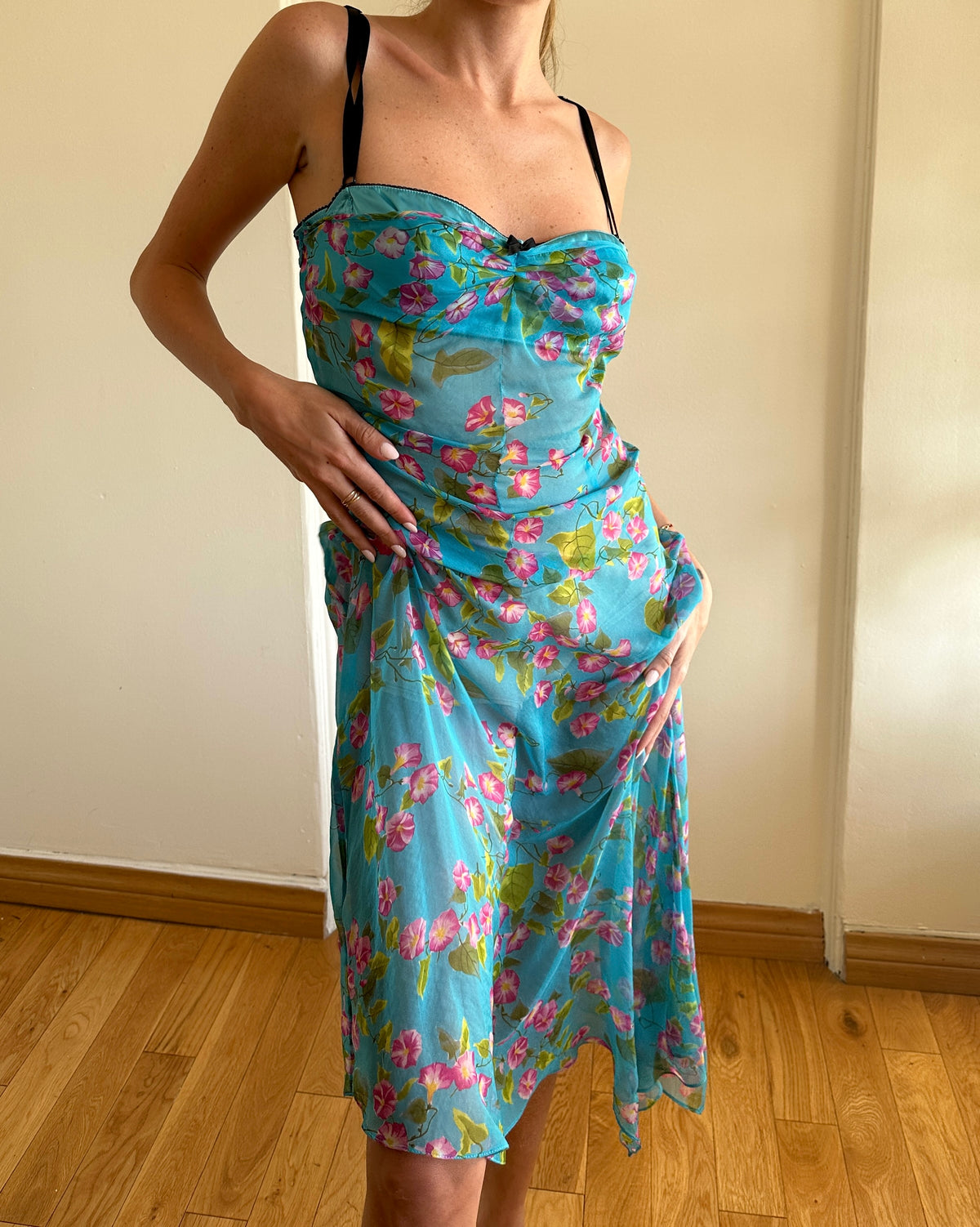 ワンピース D&G Frilled Silk Flower Dress D&G Frilled Silk Flower Dress 【公式通販】