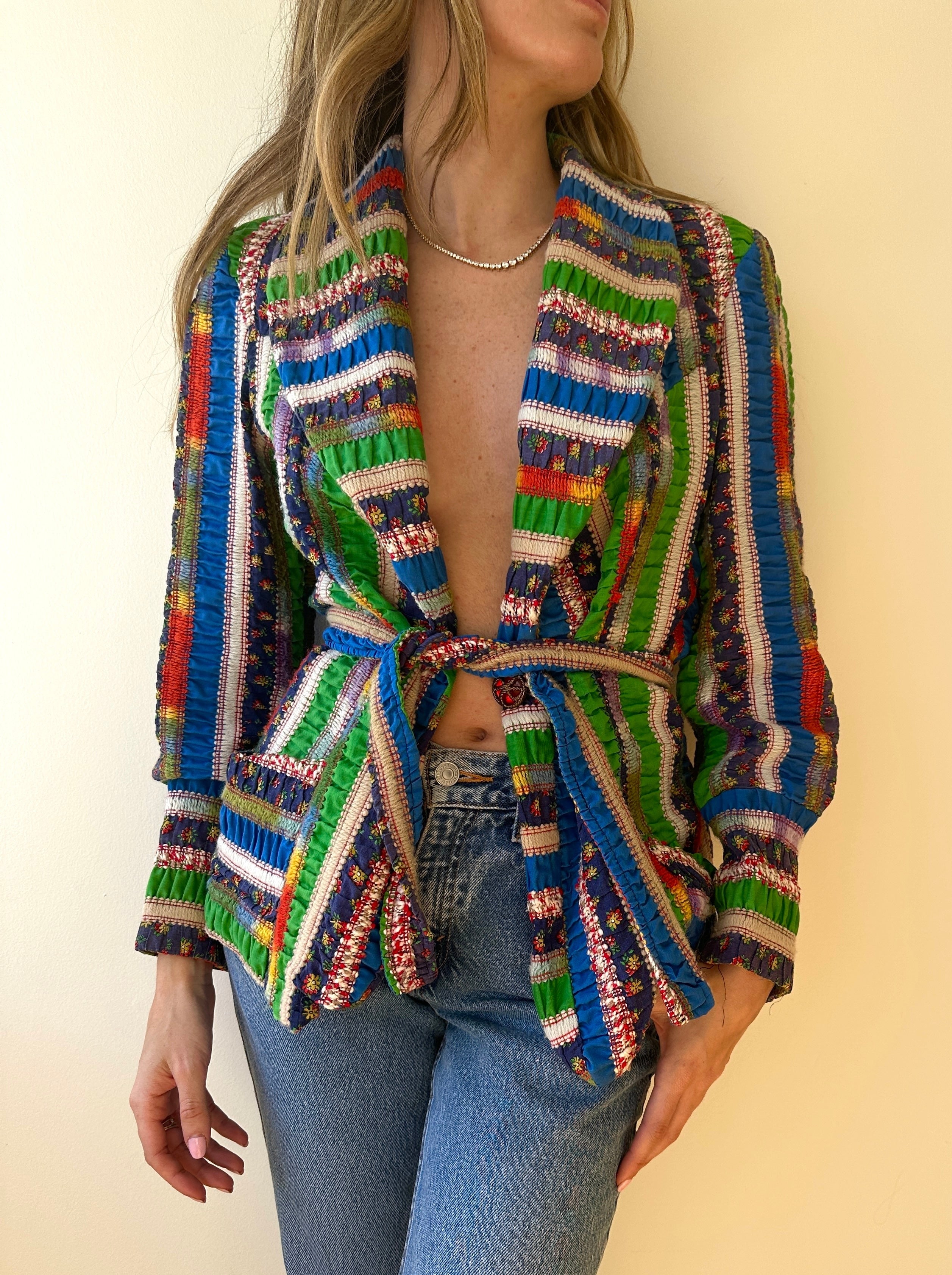 70's Patchwork Jacket S