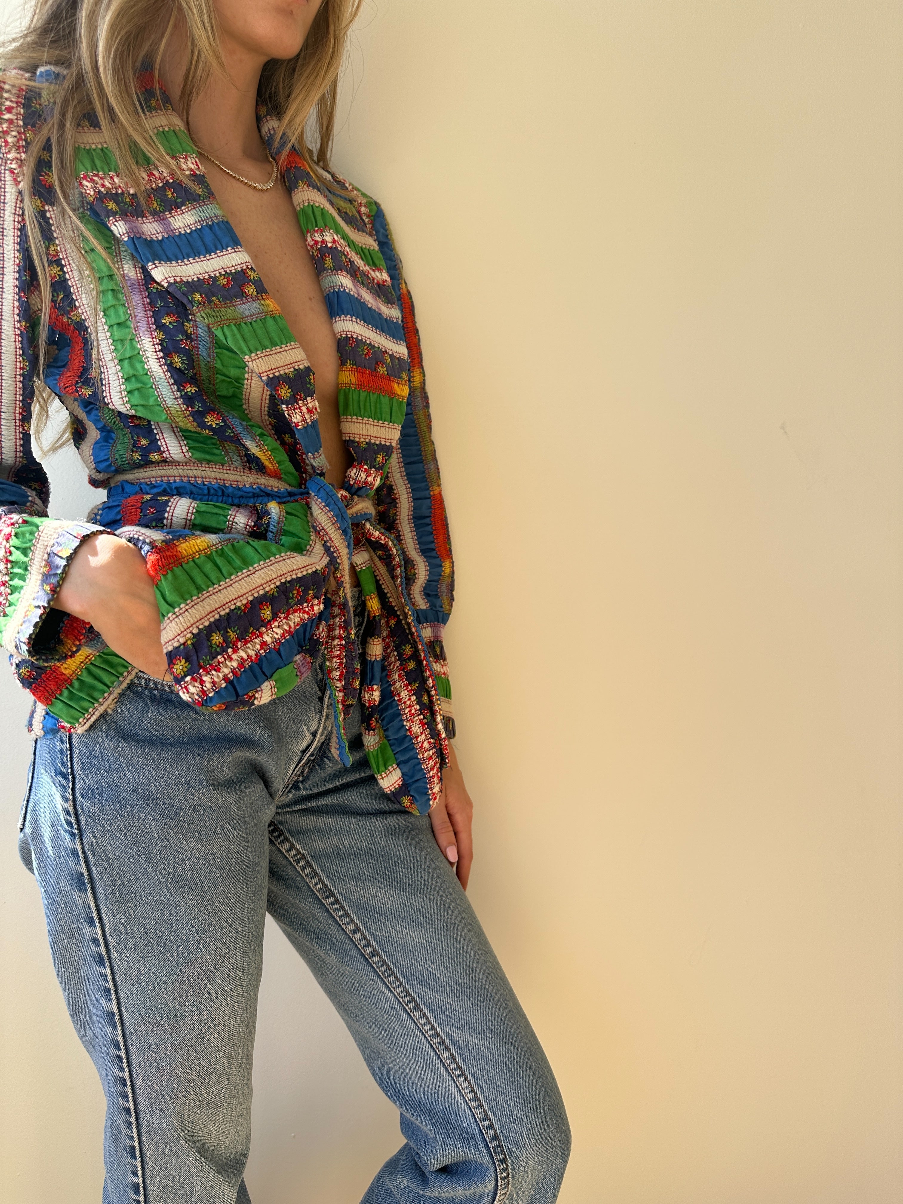 70's Patchwork Jacket S