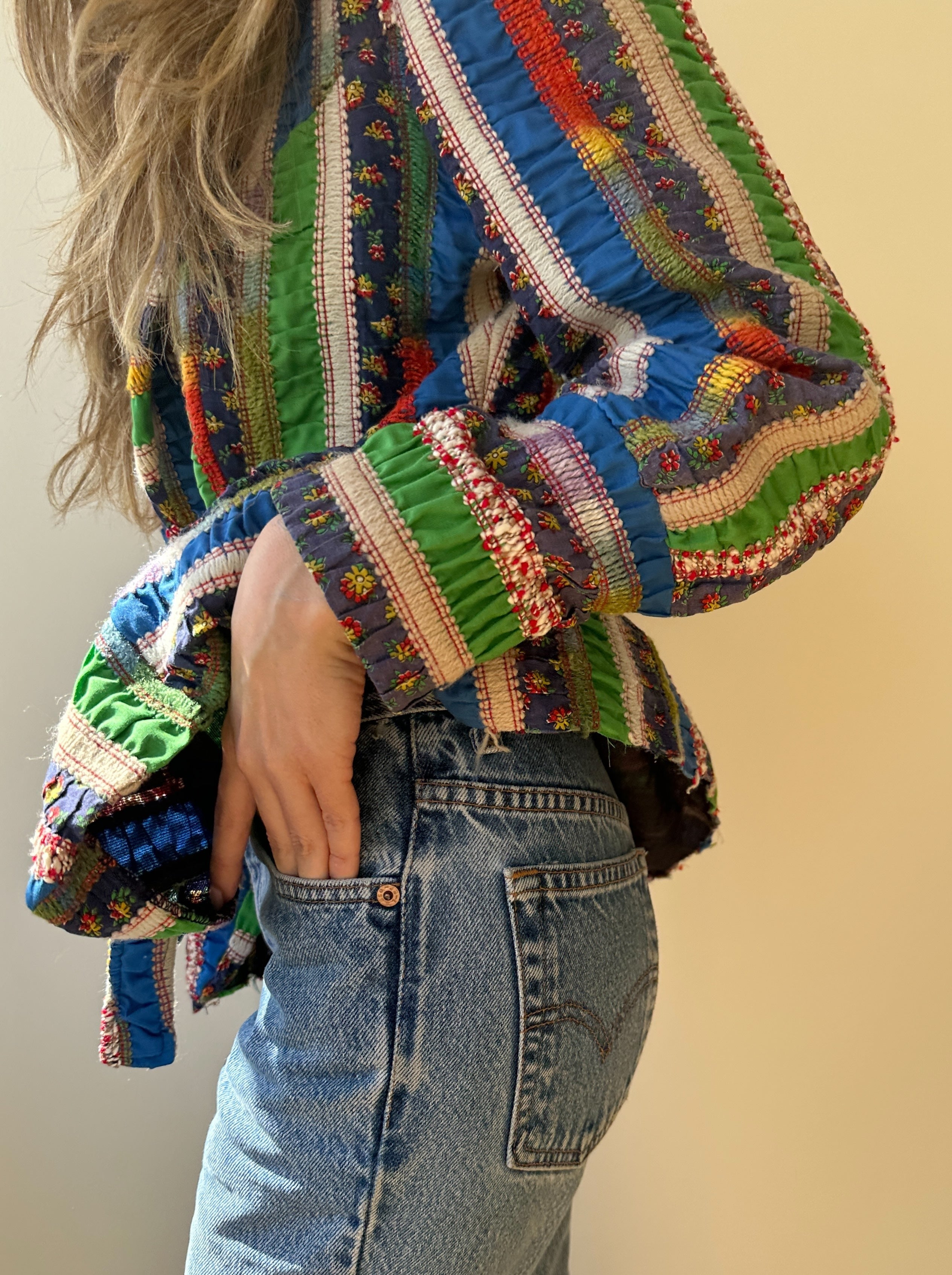 70's Patchwork Jacket S