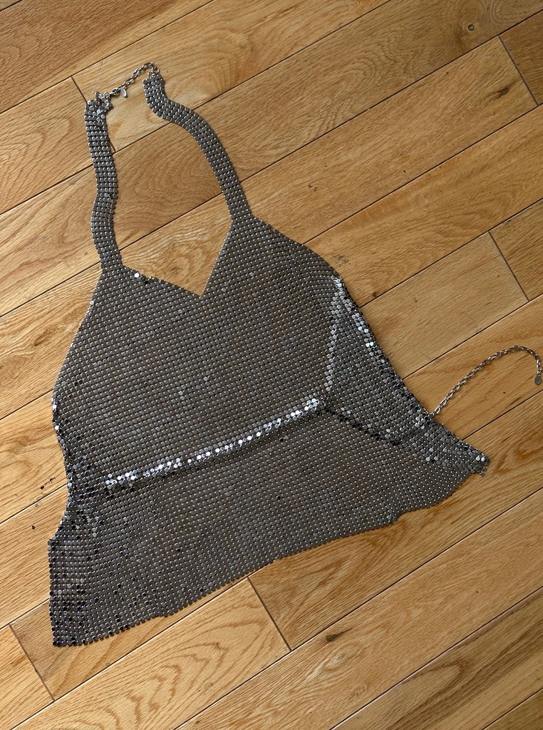 Silver Chainmail Top S