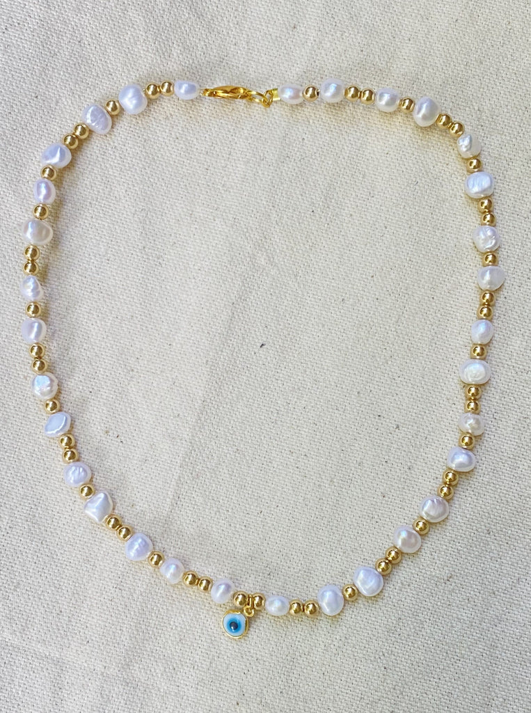 GOLD PEARL PROTECTION NECKLACE