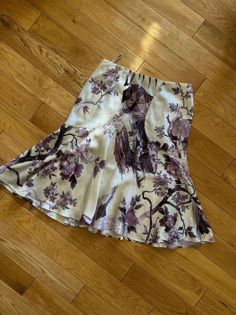 ROBERTO CAVALLI Floral Knee-Length Skirt M