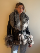 Roberto Cavalli Leather Fox Fur Jacket M