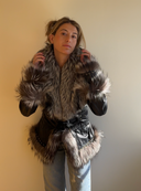 Roberto Cavalli Leather Fox Fur Jacket M