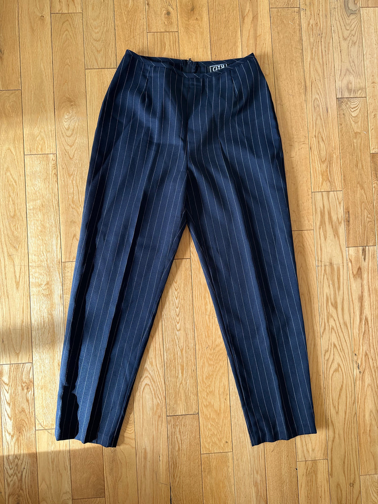 80's Pin-Stripe Two-Piece Suit M