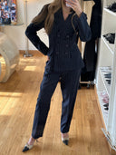 80's Pin-Stripe Two-Piece Suit M