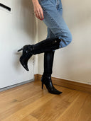 CHRISTIAN DIOR Knee-High Leather Western Boots IT 37