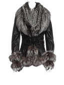 Roberto Cavalli Leather Fox Fur Jacket M