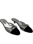 CHANEL Silver Kitten Mules IT 38