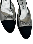 CHANEL Silver Kitten Mules IT 38