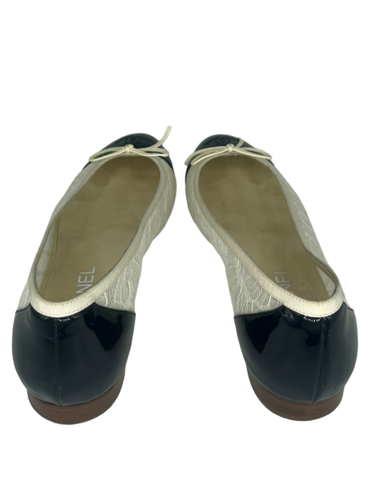 Chanel Womens Ballet Shoes, Navy, 39