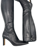CHANEL Knee-High Logo Leather Boots IT 37.5