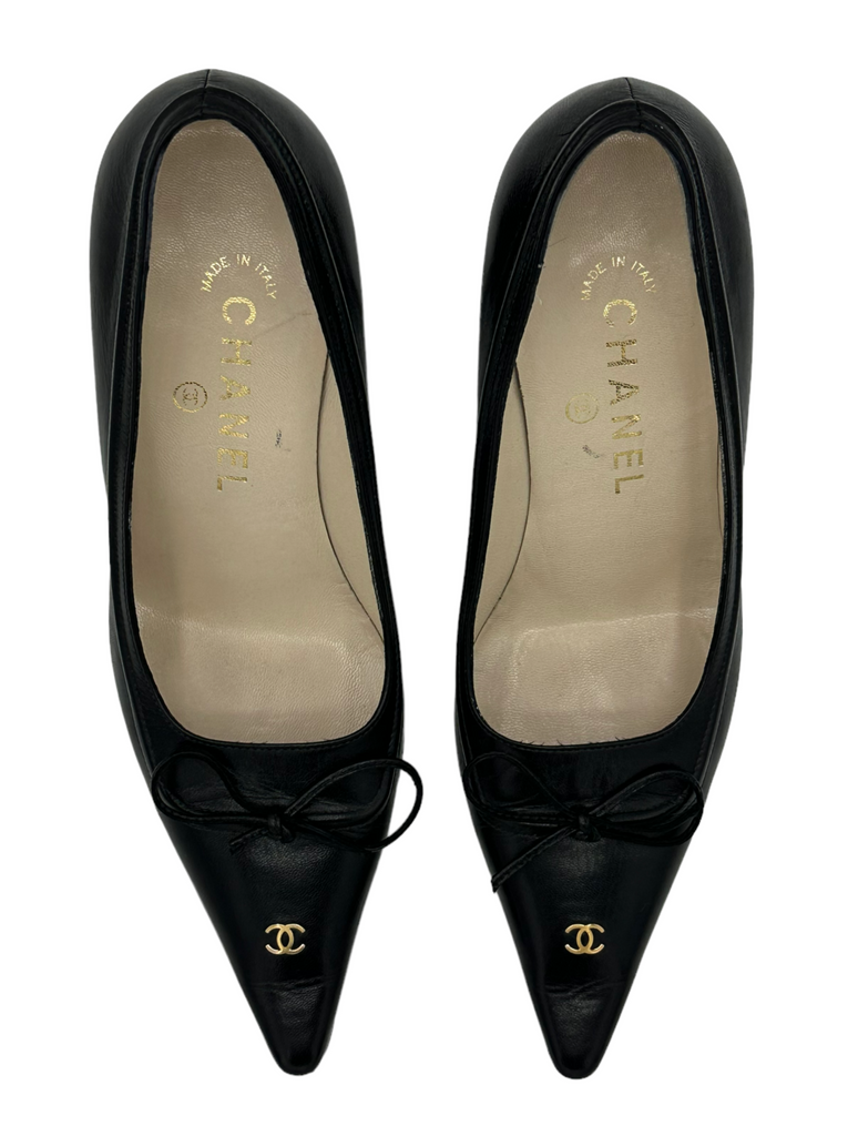 Chanel - Wood Slide Heels Sandals - Pink Suede CC Logo Buckle - 35