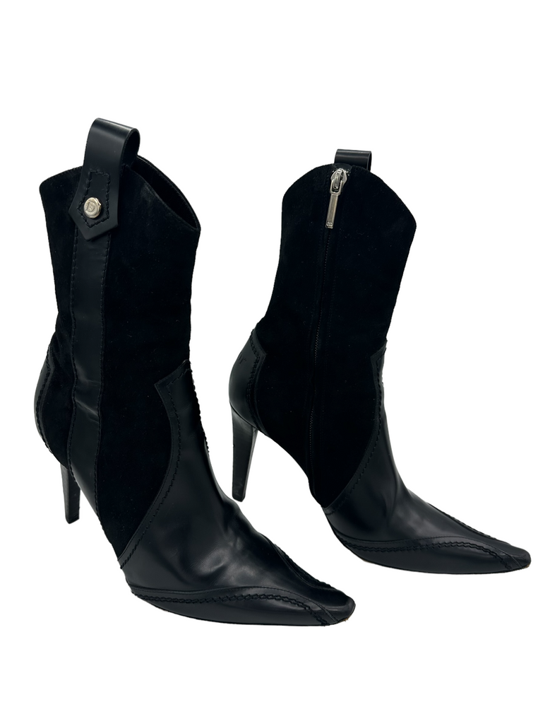 CHRISTIAN DIOR Leather Western Boots IT 38