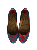 CHANEL Denim Ballet Flats IT 37.5