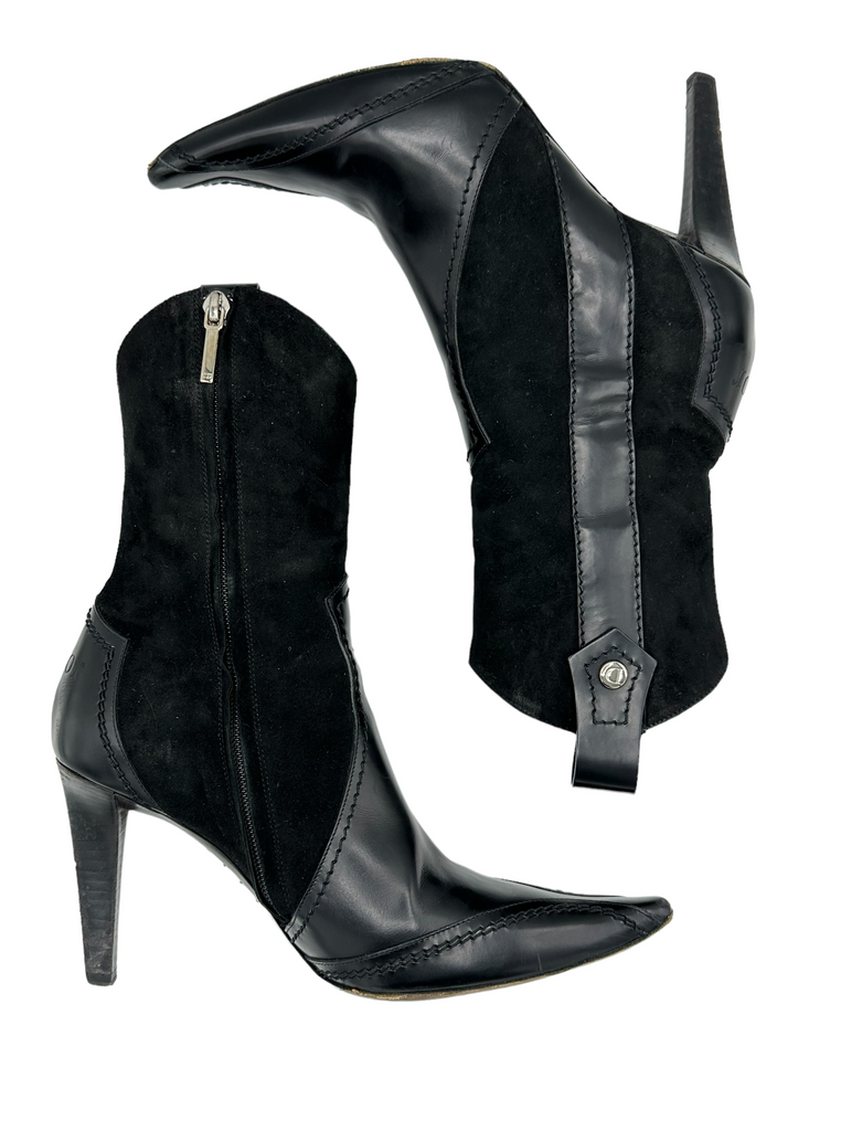 CHRISTIAN DIOR Leather Western Boots IT 38