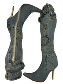D&G Knee-High Denim Boots IT 36.5