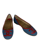 CHANEL Denim Ballet Flats IT 37.5
