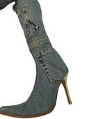 D&G Knee-High Denim Boots IT 36.5