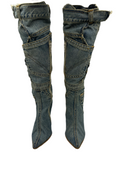 D&G Knee-High Denim Boots IT 36.5