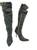 D&G Knee-High Denim Boots IT 36.5