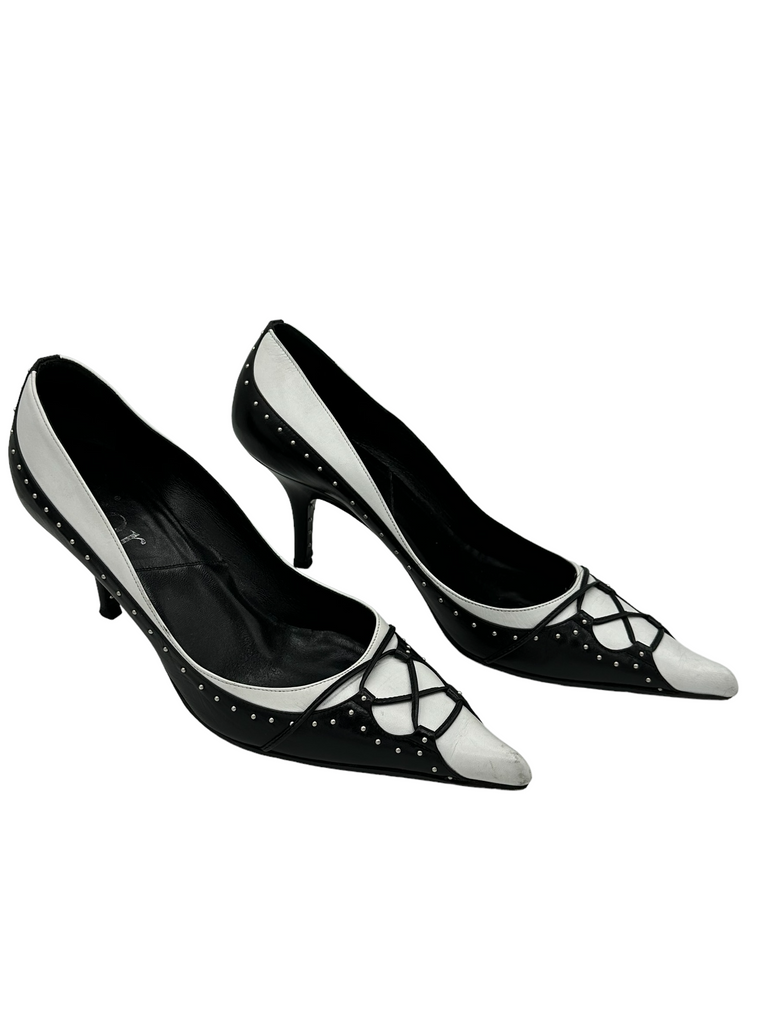 CHRISTIAN DIOR Leather Studded Pumps IT 39