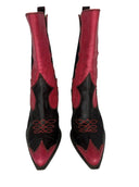 CHRISTIAN DIOR Red Leather Western Boots IT 40