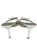 CHRISTIAN DIOR Canvas Leather Bow Slides IT 40