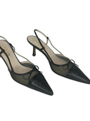 CHANEL LEATHER BOW SLINGBACK PUMPS IT 41