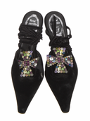 RENÉ CAOVILLA Velvet Embellished Pumps IT 37