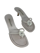 MANOLO BLAHNIK Flower Leather Sandals IT 38.5