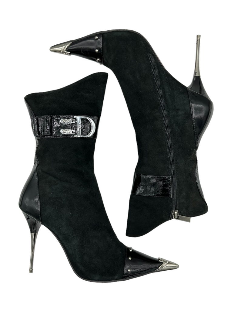 CHRISTIAN DIOR Suede Studded Boots IT 38