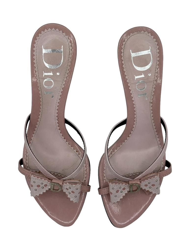 CHRISTIAN DIOR Patent Bow Sandals IT 37