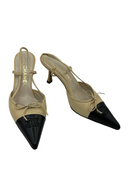 CHANEL Classic Logo Slingback Pumps IT 38.5