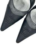 CHANEL Black Mesh Slingback Pumps IT 40