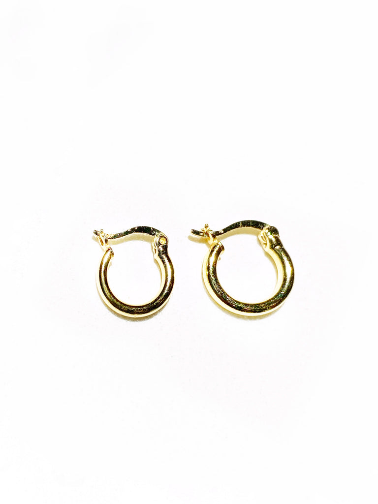 SMALL GOLD HINGED HOOPS