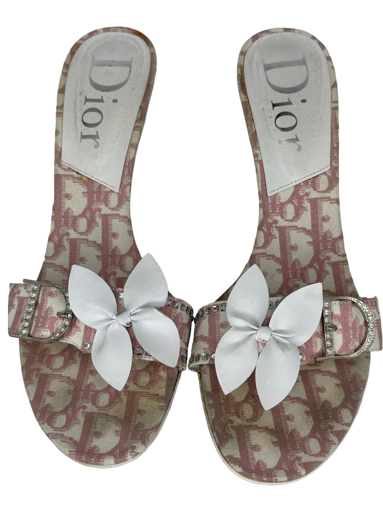 CHRISTIAN DIOR Pink Diorissimo Mules IT 38.5
